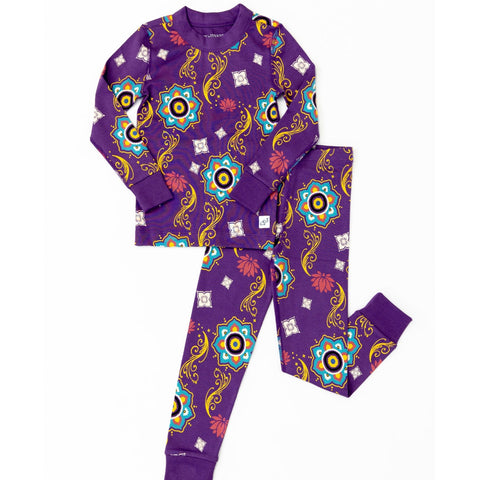 Conjunto de pijama para niña grande – Rangoli morado