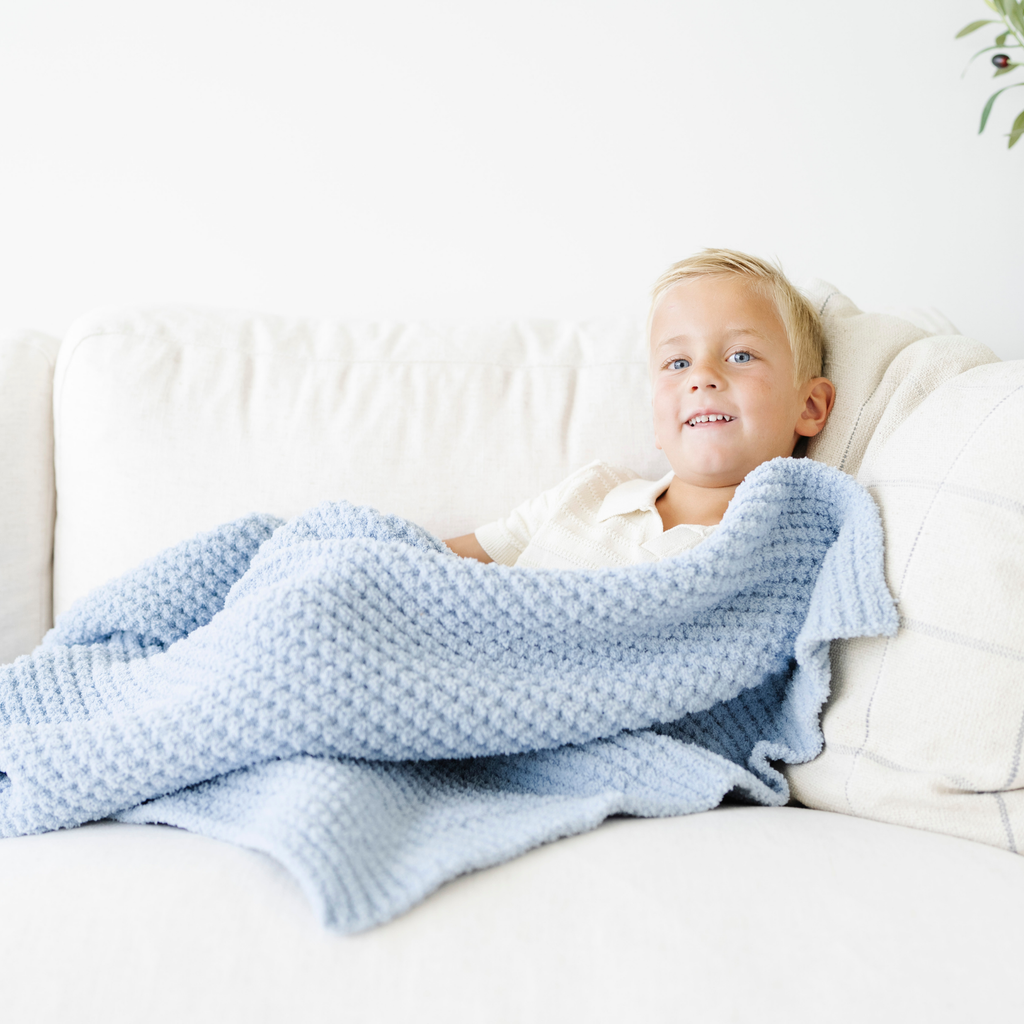 MANTAS DE PUNTO DE GOFRE PARA NIÑOS PEQUEÑOS
