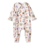 Pelele para bebé niña con estampado de pétalos – Bambú con puños convertibles