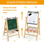 Caballete de arte infantil con rollo de papel, pizarra de doble cara y pizarra blanca - Gris