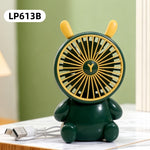Mini ventiladores de escritorio creativos con forma de oso de dibujos animados, ventilador portátil de escritorio con gran caudal de aire, ventilador de mano con carga USB