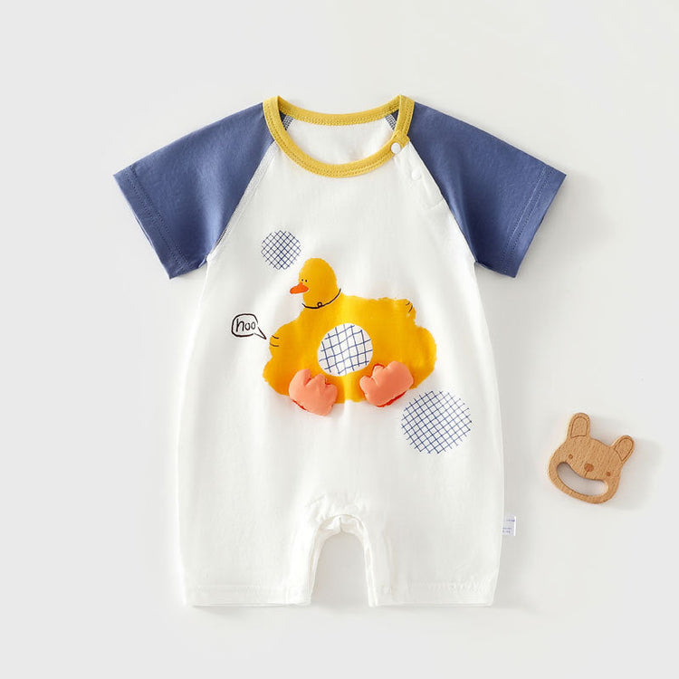 Body de manga corta para bebé de algodón puro, sin costuras, ligero, transpirable, tipo camiseta.