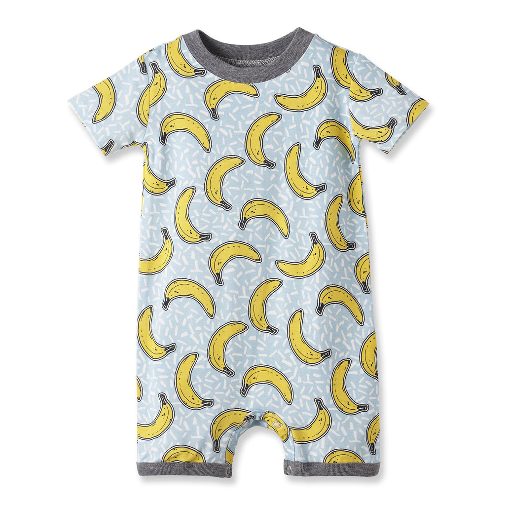Pelele corto de bambú suave Banana Split para bebés niños