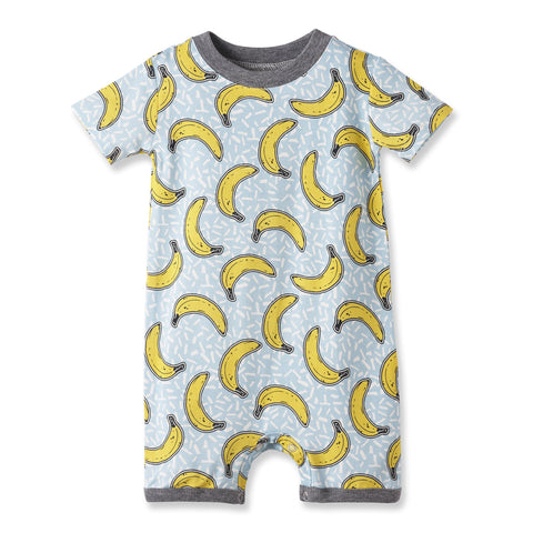 Pelele corto de bambú suave Banana Split para bebés niños