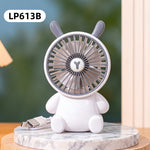 Mini ventiladores de escritorio creativos con forma de oso de dibujos animados, ventilador portátil de escritorio con gran caudal de aire, ventilador de mano con carga USB