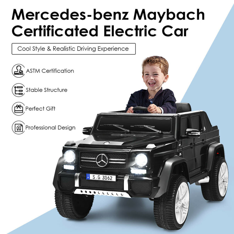 Coche eléctrico infantil Mercedes-Benz de 12 V con licencia oficial - Negro