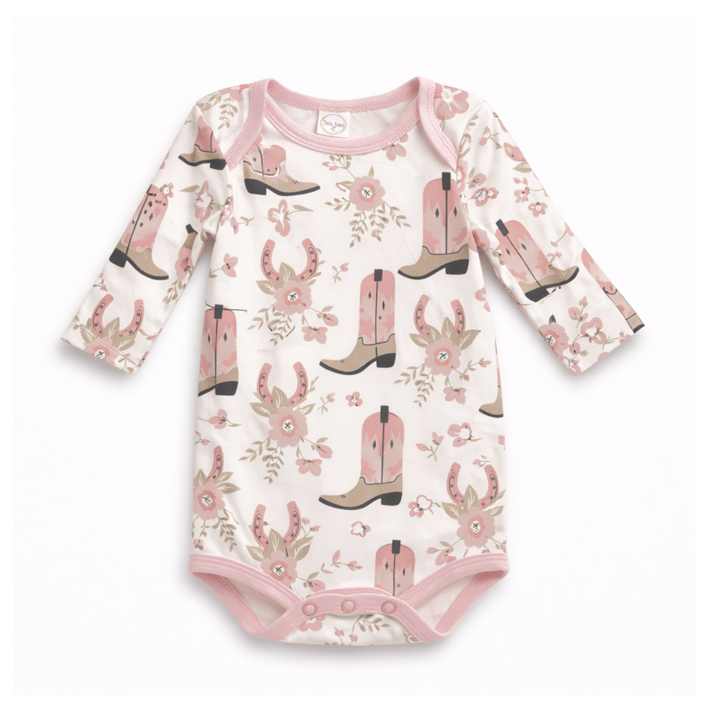 Body de bebé con estampado de botas de vaquera – Algodón con estampado western
