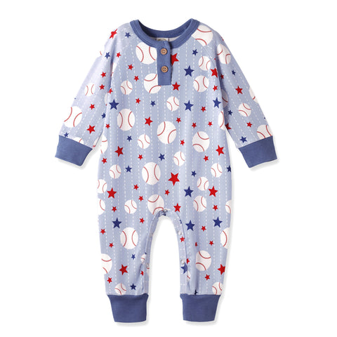 Pelele tipo Henley de béisbol Grand Slam Bamboo para bebés