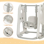 Juego infantil 6 en 1 con tobogán y columpio, además de juegos de pelota (blanco)