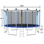 Cama elástica exterior con red de seguridad - 4,8 metros (16 pies)