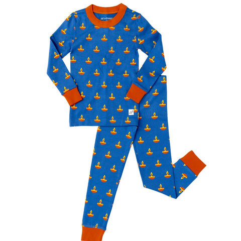 Conjunto de pijama para niños grandes - Diya azul