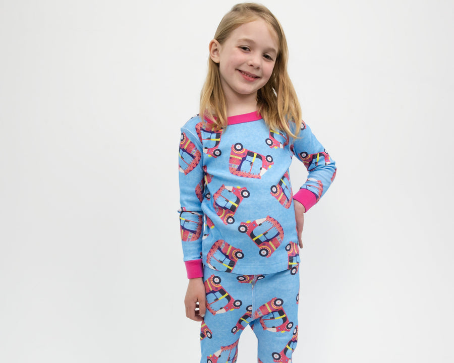 Conjunto para niñas pequeñas – Auto rosa