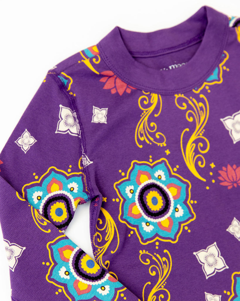 Conjunto de pijama para niña grande – Rangoli morado