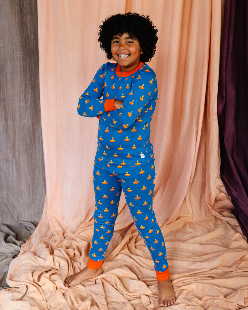 Conjunto de pijama para niños grandes - Diya azul