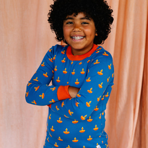 Conjunto de pijama para niños grandes - Diya azul