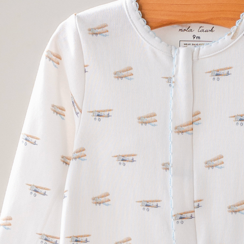 Baby Basics: Pijamas de bebé de algodón orgánico Just Plane Cute