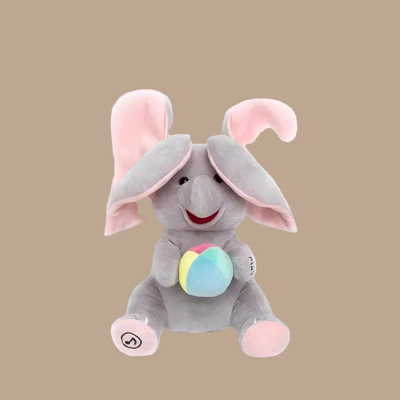MEACAOFG™ Elefante de peluche interactivo - Juguete educativo musical "cucú" para bebés y niños pequeños