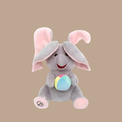 MEACAOFG™ Elefante de peluche interactivo - Juguete educativo musical "cucú" para bebés y niños pequeños