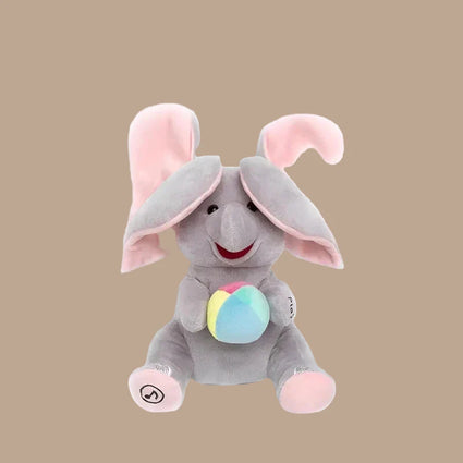 MEACAOFG™ Elefante de peluche interactivo - Juguete educativo musical "cucú" para bebés y niños pequeños
