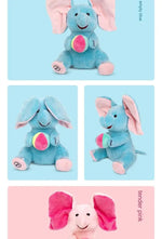 MEACAOFG™ Elefante de peluche interactivo - Juguete educativo musical "cucú" para bebés y niños pequeños