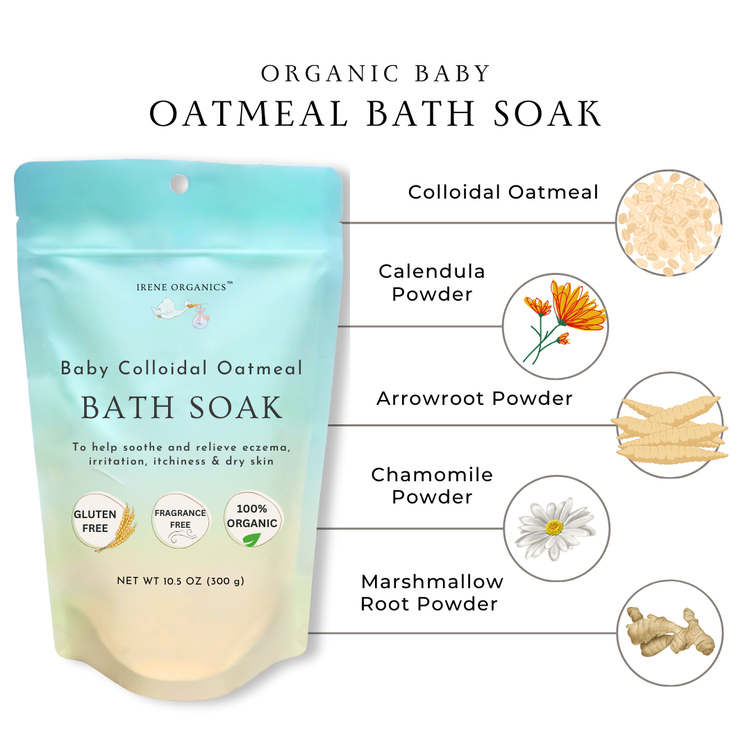 Baño de avena coloidal para bebés