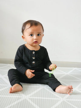 Conjunto de ropa para recién nacido, conjunto de ropa para bebé niño - Negro