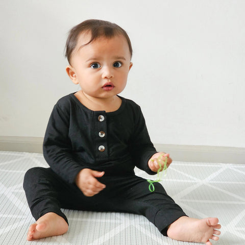 Conjunto de ropa para recién nacido, conjunto de ropa para bebé niño - Negro