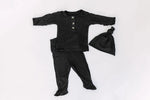 Conjunto de ropa para recién nacido, conjunto de ropa para bebé niño - Negro