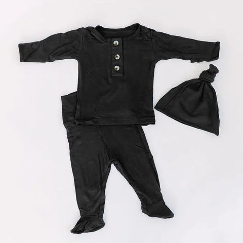 Conjunto de ropa para recién nacido, conjunto de ropa para bebé niño - Negro