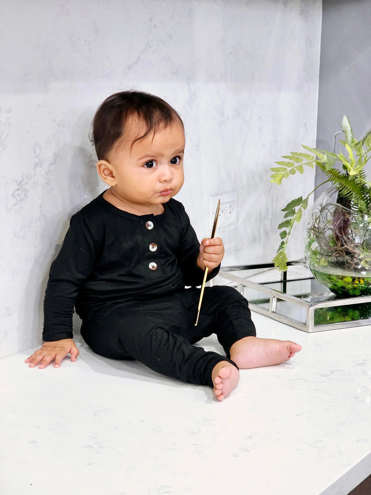 Conjunto de ropa para recién nacido, conjunto de ropa para bebé niño - Negro