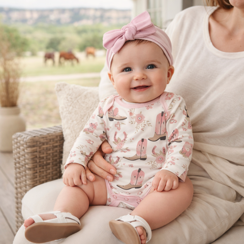 Body de bebé con estampado de botas de vaquera – Algodón con estampado western