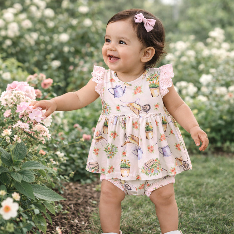 Body con falda Sweet Garden – Conjunto de bebé de bambú