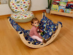 Arco/balancín de escalada Montessori mediano con juego de almohada y rampa