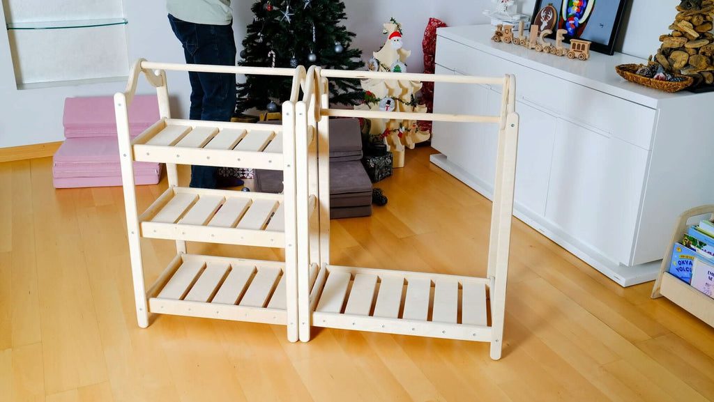 Armario de madera Montessori: organizador ideal de ropa infantil