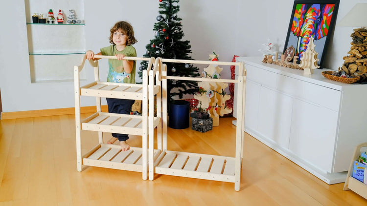 Armario de madera Montessori: organizador ideal de ropa infantil