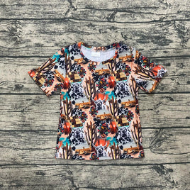 Camiseta de manga corta con collage occidental