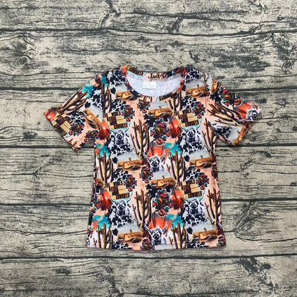Camiseta de manga corta con collage occidental