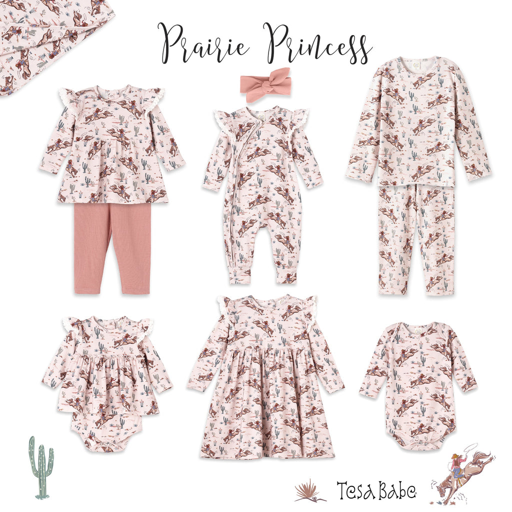 Body con falda de bambú estilo occidental para niña Prairie Princess