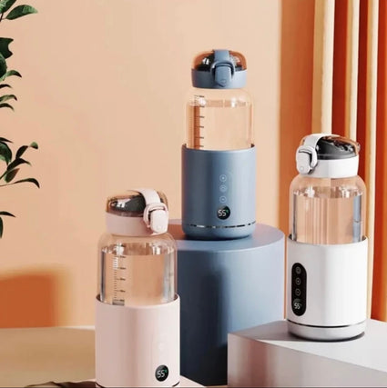 ¡Mamáaaa! ¡Mira esto! Biberón ligero de viaje con pantalla LCD.