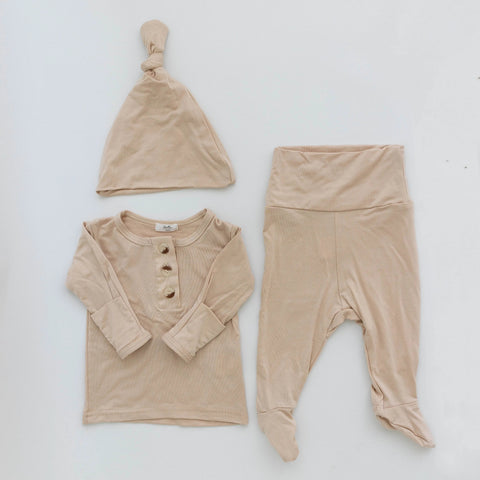 Conjunto de ropa para recién nacidos (parte superior e inferior) unisex - Arena
