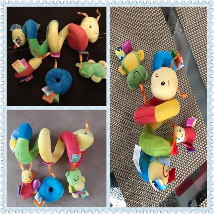 Lindo cochecito de bebé con forma de espiral, juguetes colgantes de viaje, sonajeros de bebé, coloridos para niños y bebés.
