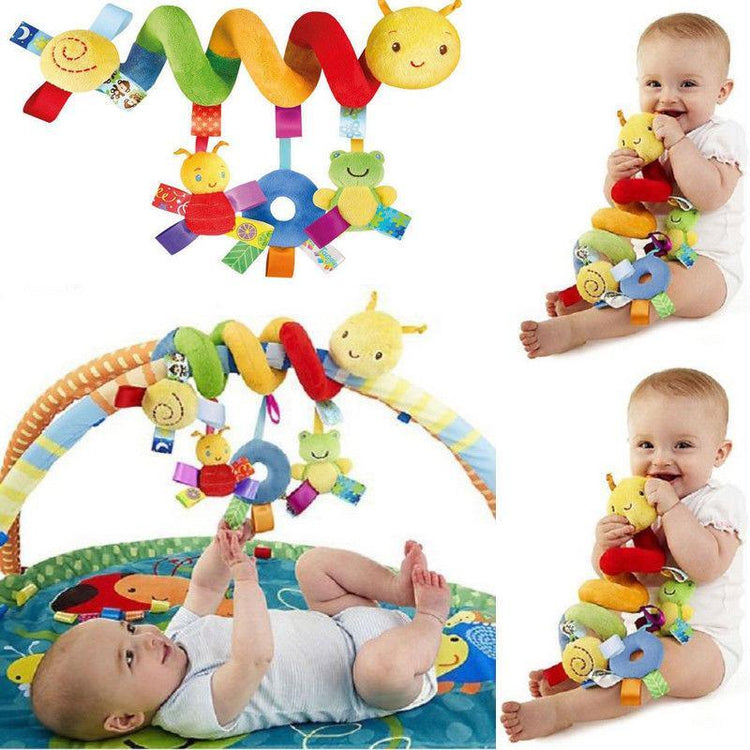 Lindo cochecito de bebé con forma de espiral, juguetes colgantes de viaje, sonajeros de bebé, coloridos para niños y bebés.