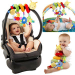 Lindo cochecito de bebé con forma de espiral, juguetes colgantes de viaje, sonajeros de bebé, coloridos para niños y bebés.