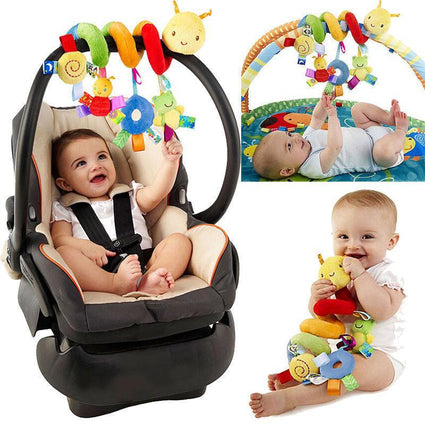 Lindo cochecito de bebé con forma de espiral, juguetes colgantes de viaje, sonajeros de bebé, coloridos para niños y bebés.