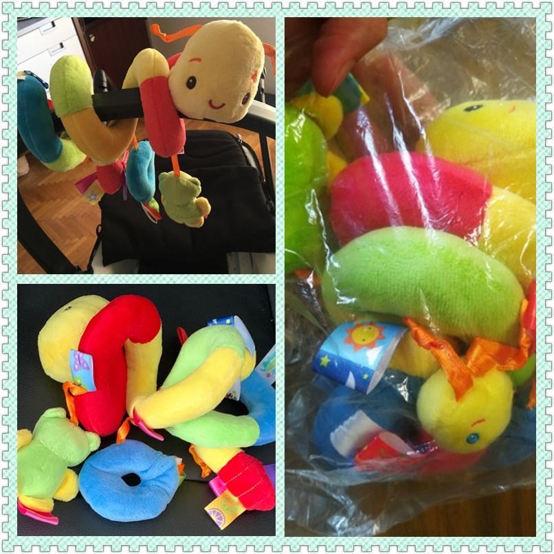 Lindo cochecito de bebé con forma de espiral, juguetes colgantes de viaje, sonajeros de bebé, coloridos para niños y bebés.