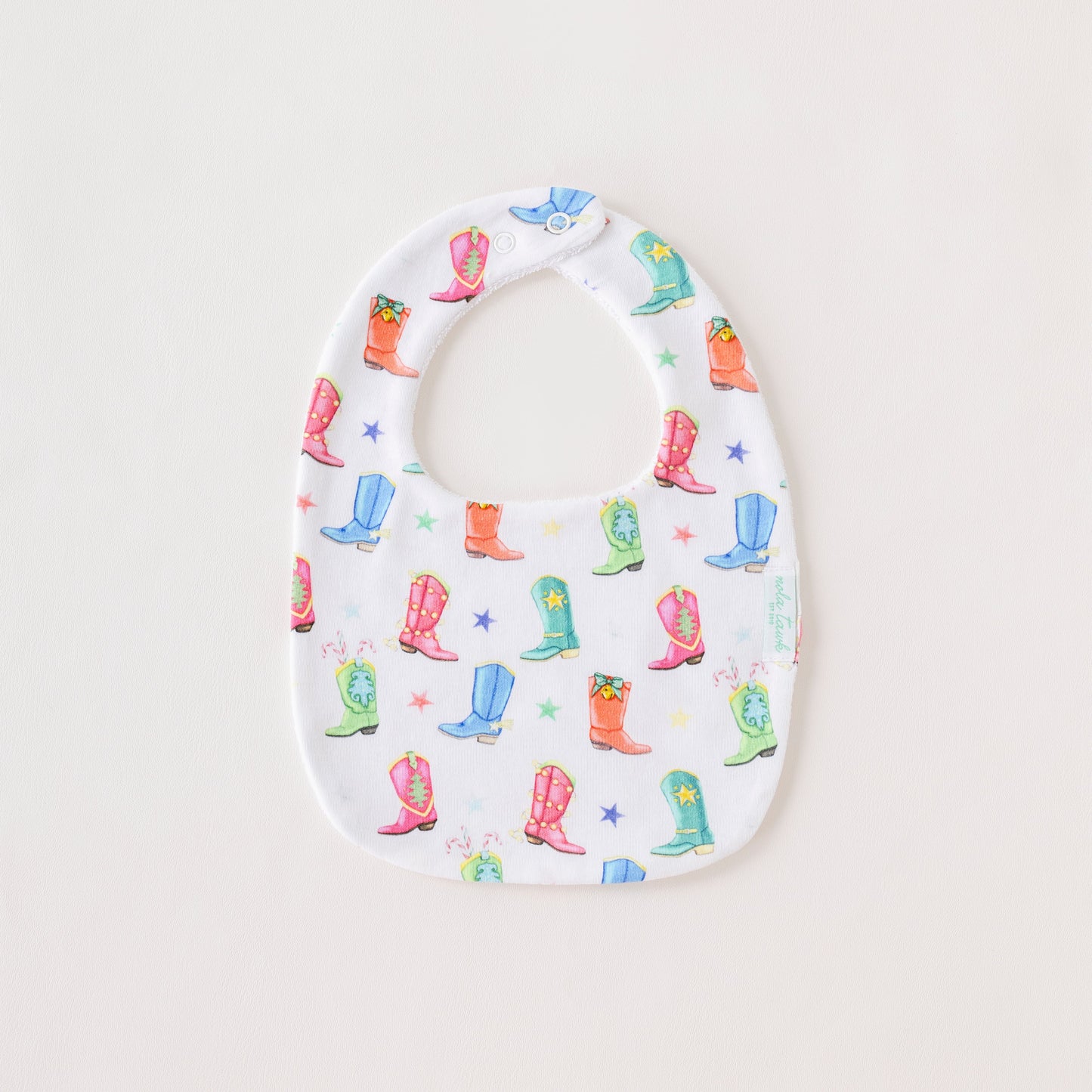 Babero de algodón orgánico Jingle Boots