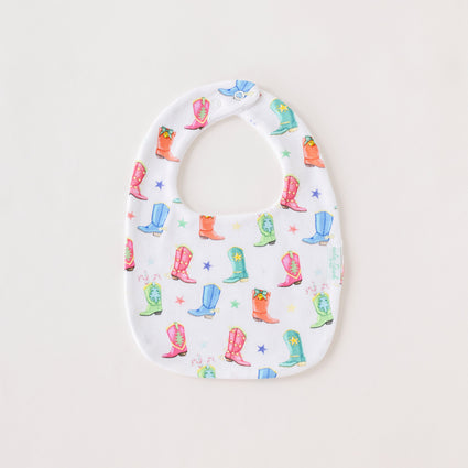 Babero de algodón orgánico Jingle Boots