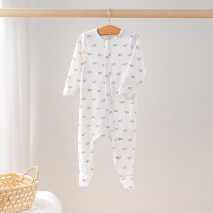 Baby Basics: Pijamas de bebé de algodón orgánico Just Plane Cute