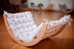 Arco/balancín de escalada Montessori mediano con juego de almohada y rampa