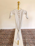 Conjunto de vestido de bebé con nudo - Rayas negras (Recién nacido-3 meses)